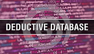 Deductive database concept illustration using code for developing programs and app. Deductive database website code with colorful