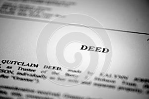 Deed for Real Estate Transfer or Transaction Contract photo