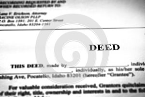 Deed to Real Estate Transfer Title photo
