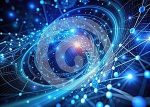Deep Blue AI Algorithm Background Abstract Binary Code Digital Network A Futuristic Visualization of Advanced Computing