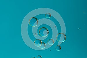 Deep blue water bubbles