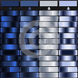 Deep Blue Cobalt Silver and Light Blue Metallic Gradient Swatches