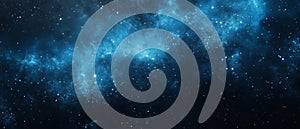 A Deep Blue Cosmic Night Sky with Scattered Stars and Nebulas