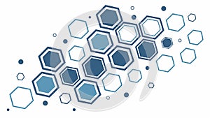 Deep Blue Hexagonal Pattern Geometric Art, vector design Generative AI