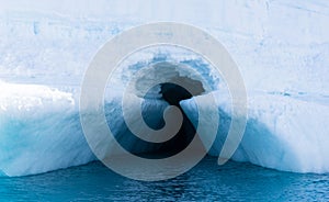 Deep Blue Keyhole in the Iceberg