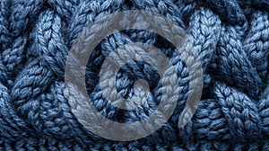 Deep Blue Knitted Fabric Texture Detail Close Up