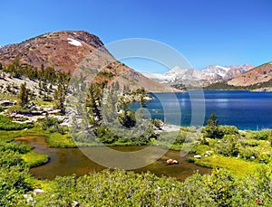 Deep blue lake in high mountains