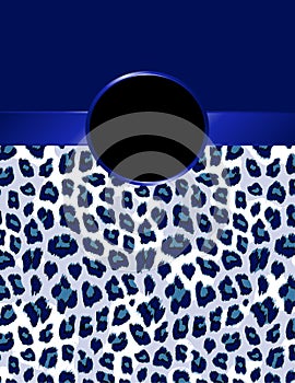 Deep Blue Leopard Print with Rosette