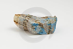 Ore lapislazuli on white background photo