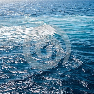 Deep blue ocean waves with varying