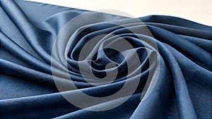 Deep Blue Satin Fabric Texture with Elegant Twisting Pattern