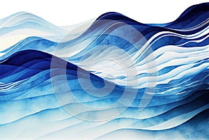 Deep blue sea water waves gradient lines abstract pattern background