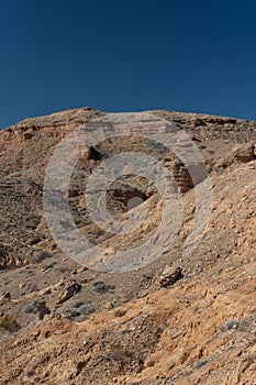 Deep blue sky above a series of inclines in the New Mexico desert, travel in the USA, creative copy space