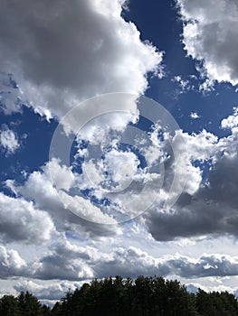 Deep Blue Sky with Various White Clouds 5
