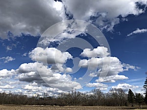 Deep Blue Sky with Various White Clouds 2 photo