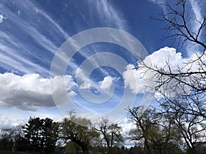 Deep Blue Sky with Various White Clouds 3 photo