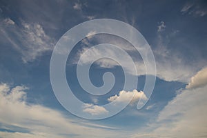 Blue sky background with clouds.