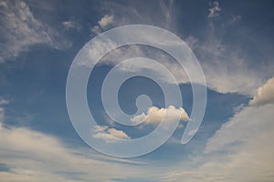 Blue sky background with clouds.