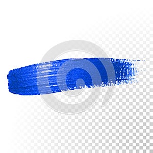 Deep blue watercolor brush abstract stroke. Vector oil paint smear