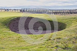 Deep bunker on a Scottish Links golf course