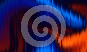 Deep Cinematic Abstract Background: Intense Blue and Burning Orange Gradient on Vertical Ribbed Texture