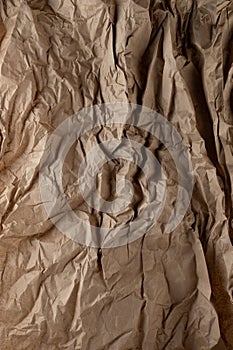 Deep crumple brown paper background