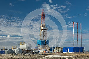 Deep drilling rig for oil and gas photo