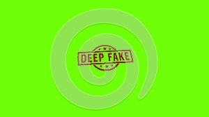 Deep fake hoax stamp and stamping isolated animation