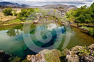 Deep fissure in the lake photo