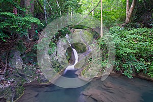 Deep forest waterfall (Erawan Waterfall)