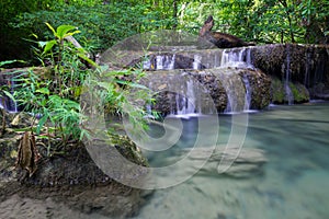 Deep forest waterfall (Erawan Waterfall)