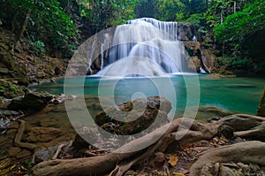 Deep forest Waterfall in Kanchanaburi, Thailand