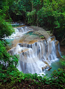 Deep forest Waterfall, Kanchanaburi, Thailand