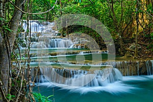 Deep forest Waterfall, Kanchanaburi, Thailand