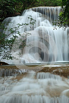 Deep forest Waterfall in Kanchanaburi, Thailand