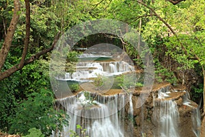 Deep forest Waterfall in Kanchanaburi, Thailand