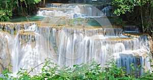 Deep forest Waterfall in Kanchanaburi, Thailand