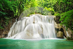 Deep forest Waterfall in Kanchanaburi,Thailand