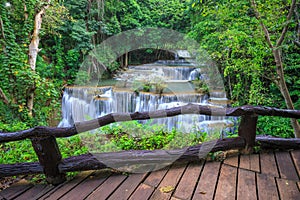 Deep forest Waterfall in Kanchanaburi, Thailand