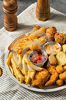 Deep Fried Appetizer Platter with French Fries