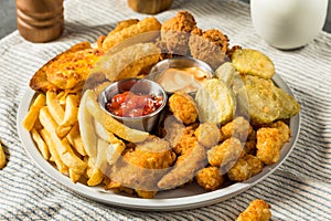 Deep Fried Appetizer Platter with French Fries