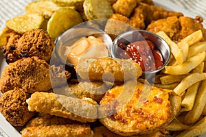 Deep Fried Appetizer Platter with French Fries