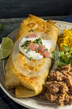 Deep Fried Beef Chimichanga Burrito