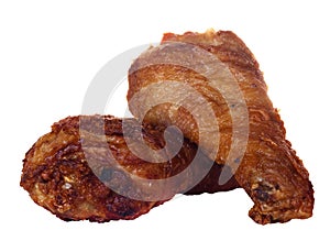 Deep fried chicken drumstick isolated photo