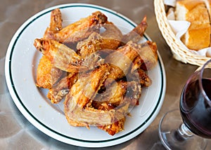 Deep fried chicken wings