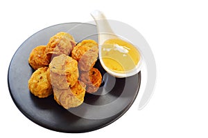 Deep fried crab meat rolls isolated with clipping path