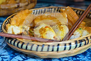 Deep fried dough chines food in Lijiang Yunnan.