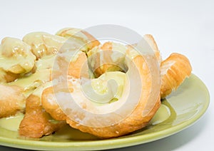 deep-fried dough stick with steamed custard