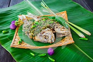 Deep fried fish with chlli sauce