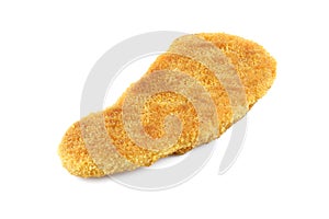 Deep fried fish fillet isolated on white background